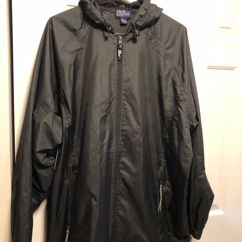 cold storage men's black full zip Hoodie jacket Size Large